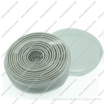 Stainless steel11pcs Round shape cookie cutter/mold set with fluted edge